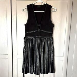 Bebe leather pleated dress